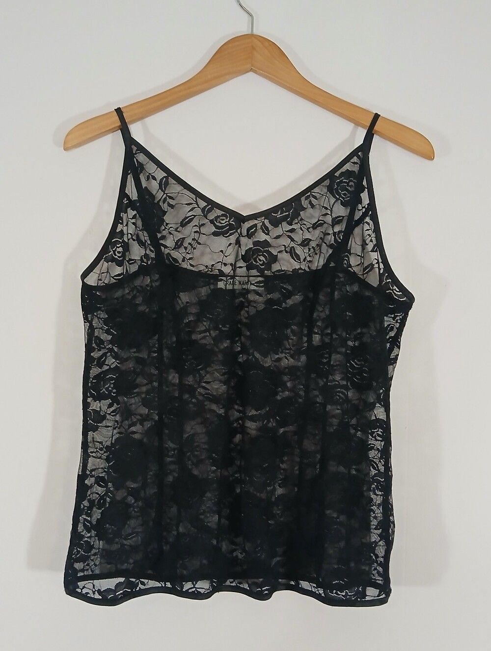 Grace Karin Black Lace Cami Top XL
